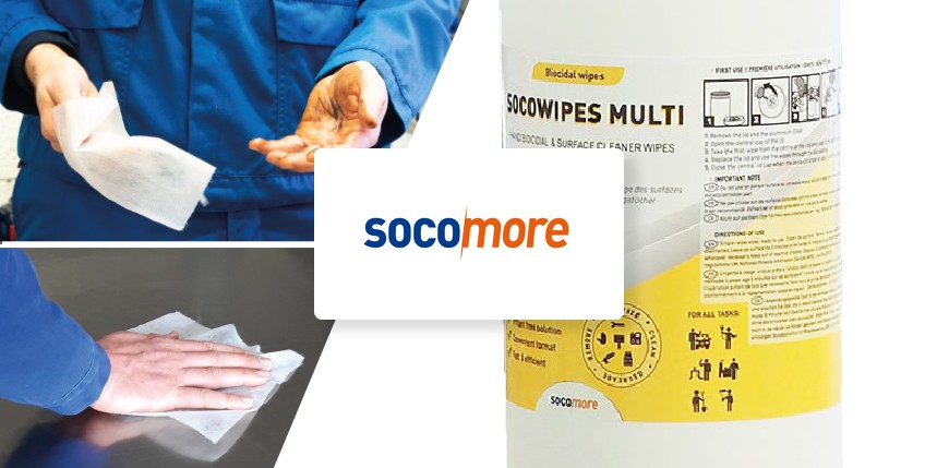 Descoperă șervețelele biocide Socomore Socowipes Multi, utilizate atât pentru spălarea mâinilor, cât și pentru pregătirea suprafețelor. Sigerom